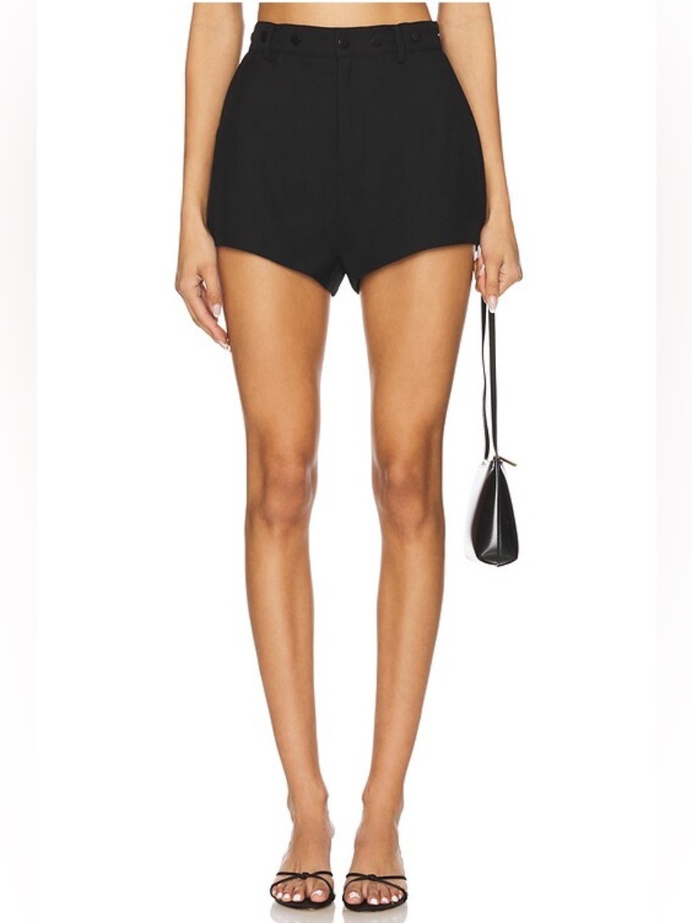 NONchalant Label Zehra Studded Waist Details High-Rise Black Loose Shorts Size M